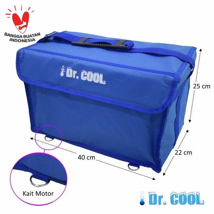 Dr Cool 40x22x25cm 22L Tas Travel Fiber Multi Fungsi Premium Small Portable Thermal Cooler Bag Kurir Delivery Makanan Gofood Gosend Pendingin Penyimpan Es jaga suhu Bekal makanan