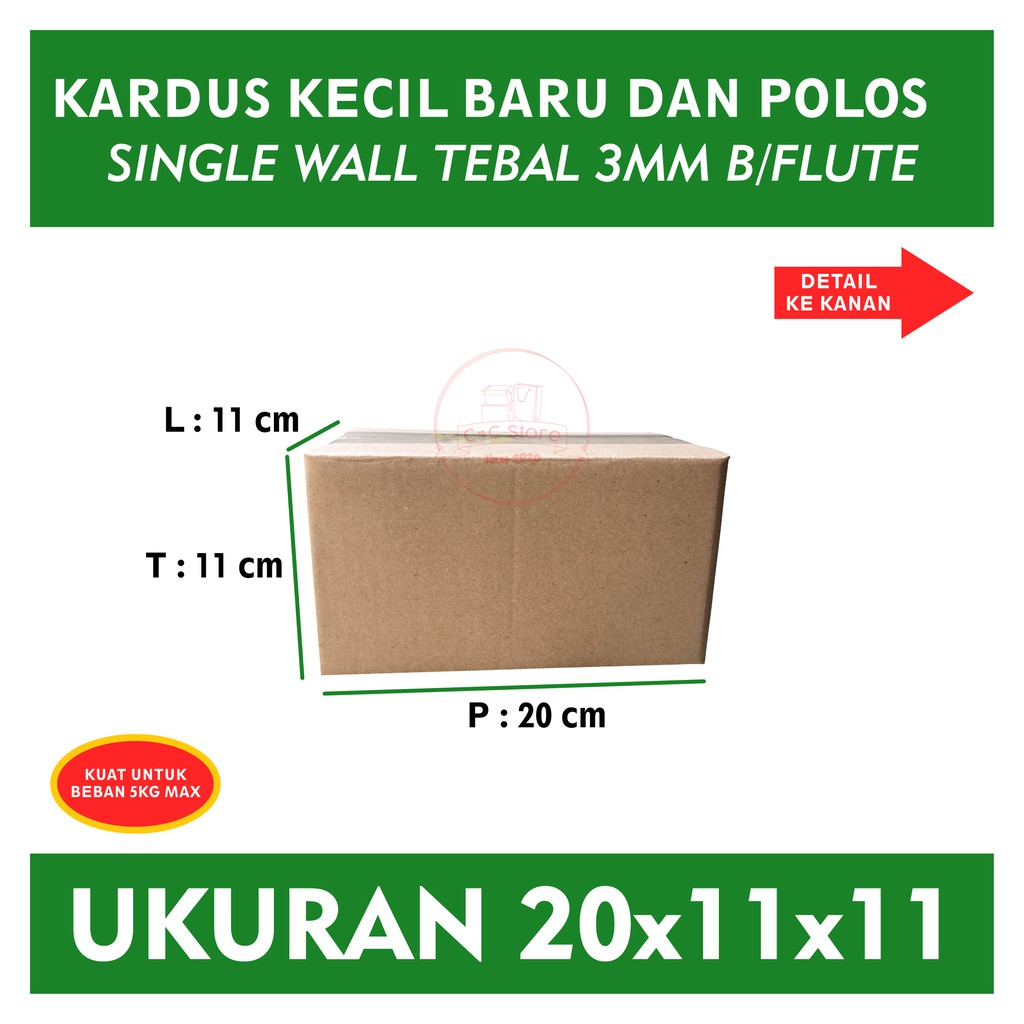 

Kardus Karton Box Polos Corrugated 20x11x11