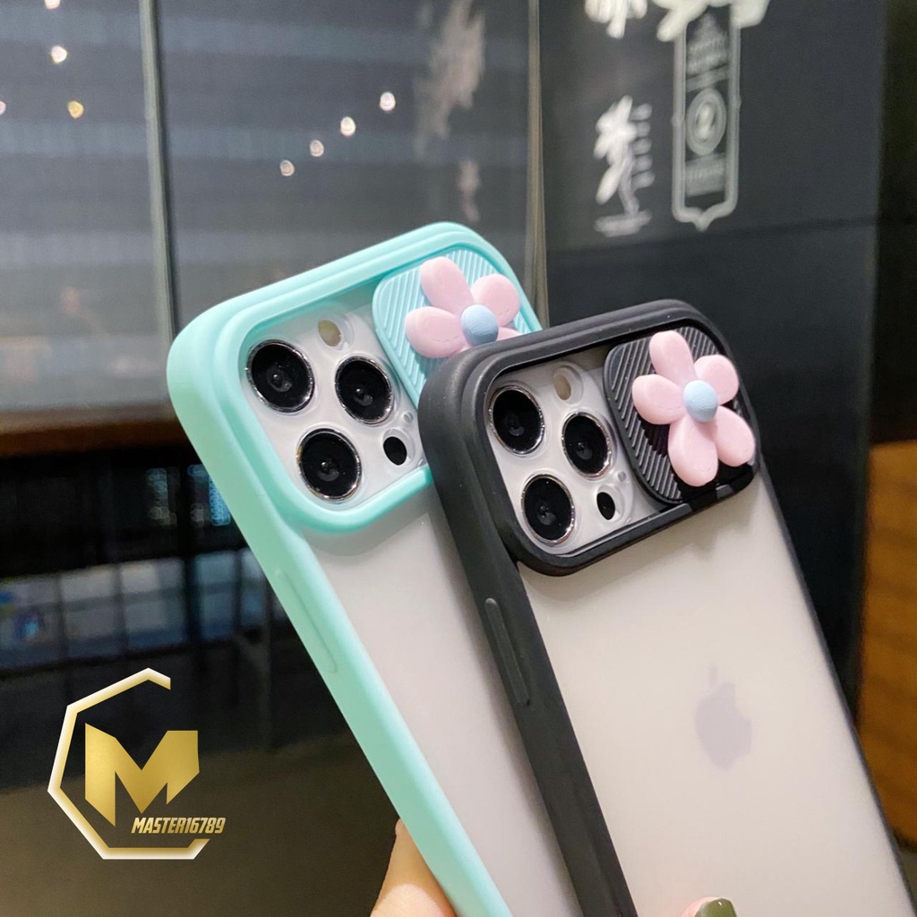 softcase slide pelindung kamera flower 3d ip 6 6+ 7 7+ 8 8+ se 2020 x xr xs max ma2211