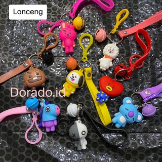 Gantungan kunci lonceng BTS BT21 KPOP 3D bangtan boys lucu