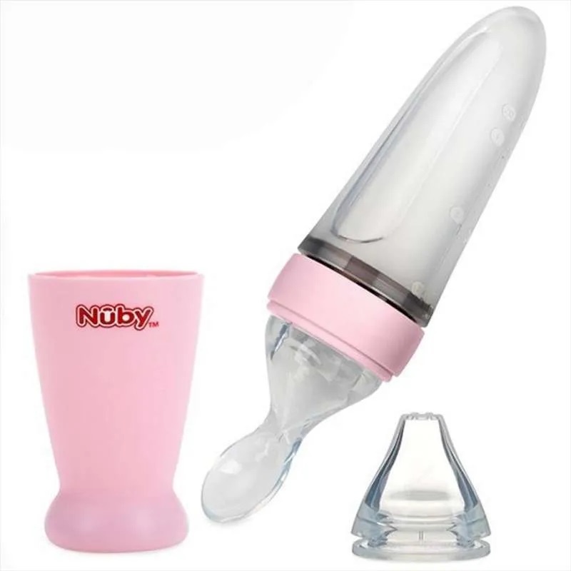 Nuby Squeeze Feeder All Silicone, Botol Sendok Mpasi