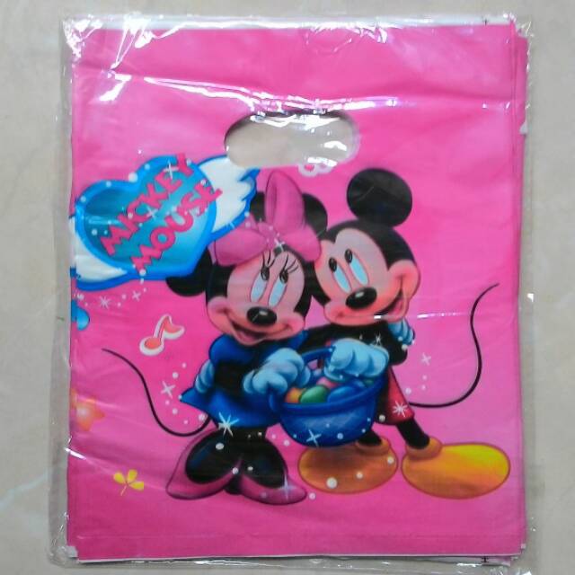 Kantong plastik snack ultah isi 10 ukuran 18x22 cm