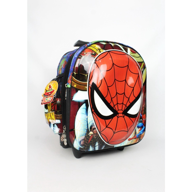 Tas Troli Tas Trolley Tas Anak TK Tas Anak SD Cowok Motif Spidermen Free Kotak Pensil