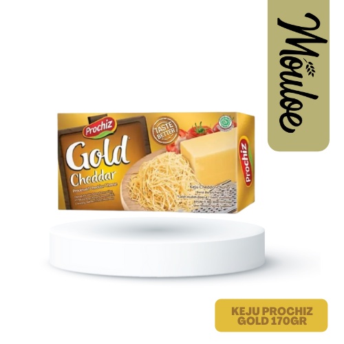 

KEJU PROCHIZ GOLD CHEDDAR 160 GR | Mouloemart | keju chedar olahan untuk berbagai macam campuran