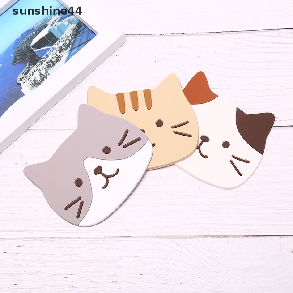 Sunshine Alas Peralatan Makan / Minum Dengan Bahan Tahan Air Dan Insulasi Thermal Gambar Kucing