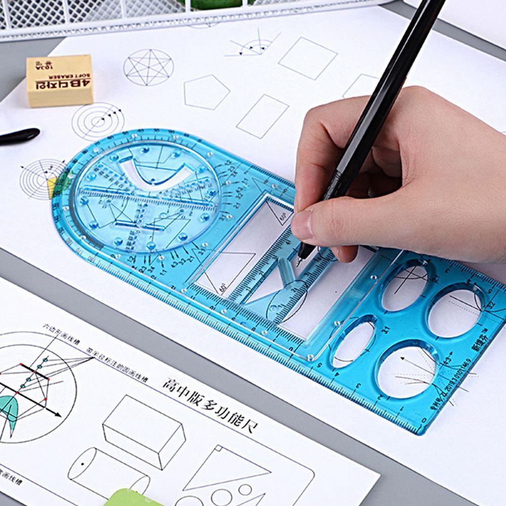 Penggaris Geometris Agustina Desain Seni Arsitek Pasokan Untuk Pelajar Kegiatan Sekolah Menggambar Template