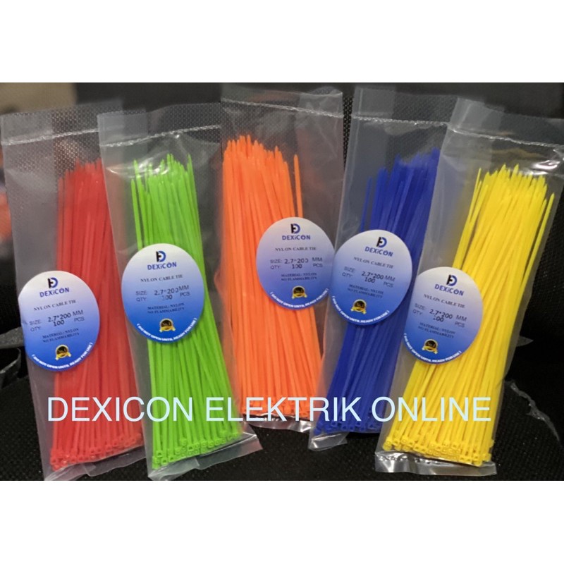 Ties 2.7 x 200/kabel ties/pengikat plastik/kabel pengikat makanan/cable tie/kabel ties warna warni