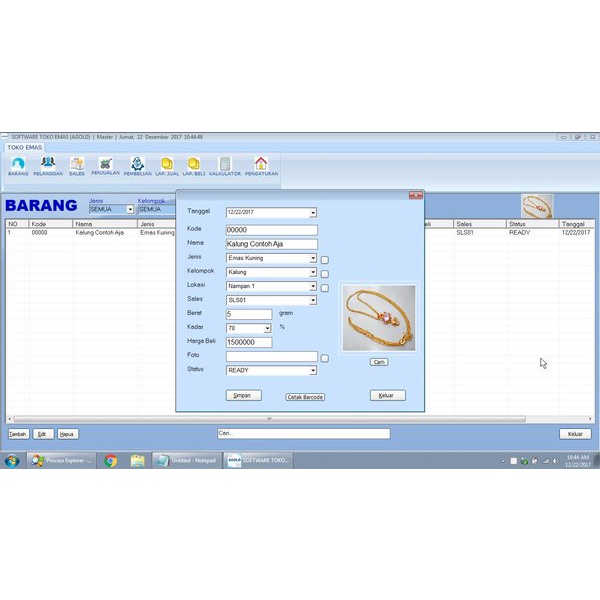 SOFTWARE APLIKASI TOKO EMAS AGOLD TERBAIK CAMERA WEBCAM