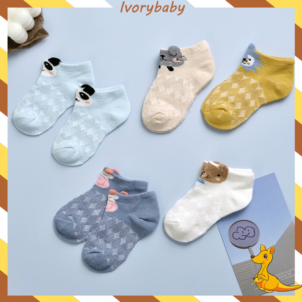 Ivorybaby Kaos kaki bayi anti slip motif hewan lucu kaus kaki anak baby socks