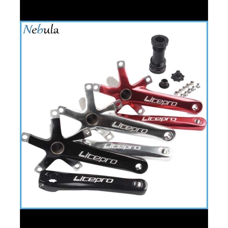 PROMO Crankset Litepro Original ( Black ) Sepeda Lipat
