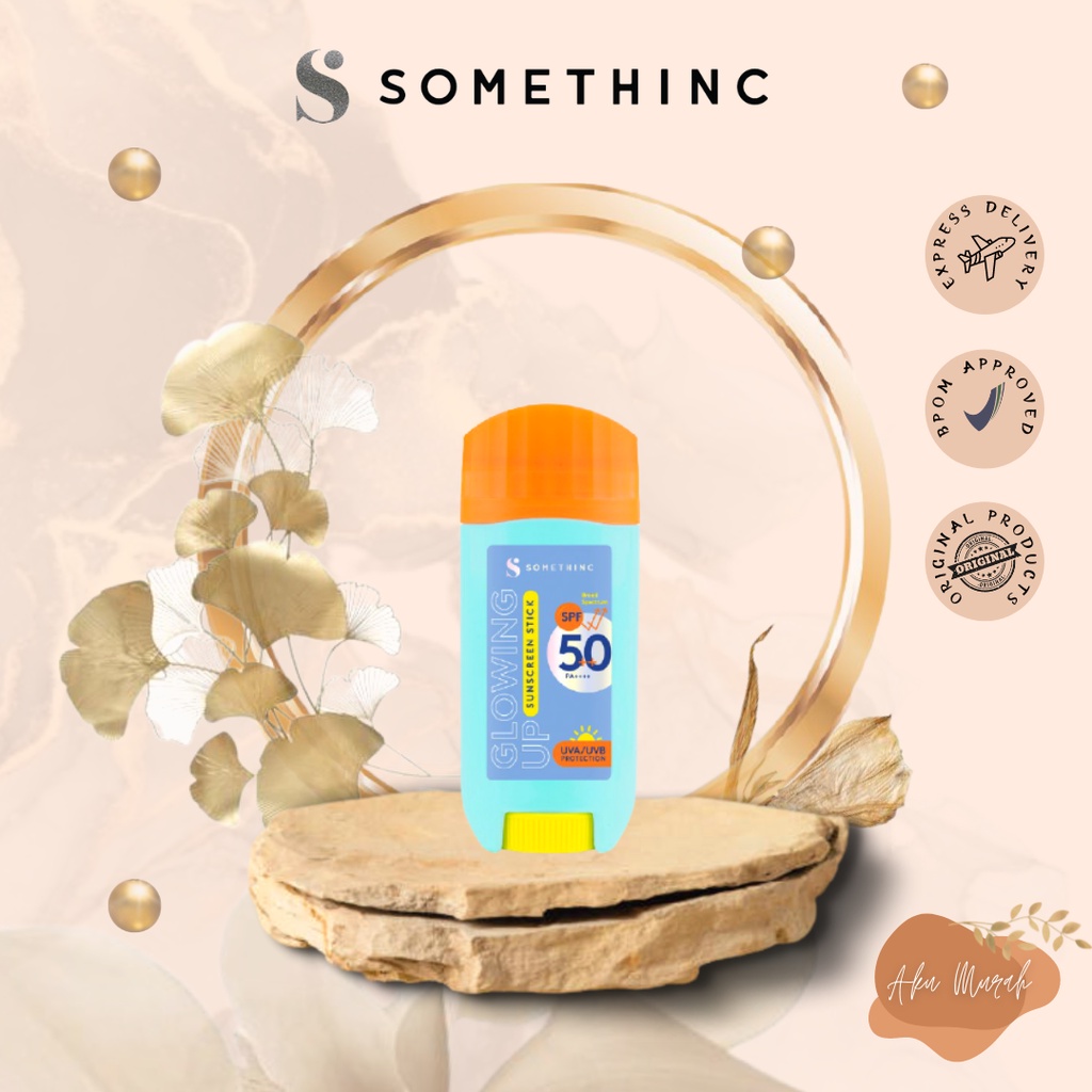 ✨ AKU MURAH ✨ SOMETHINC Glowing Up Sunscreen Stick SPF 50++ PA ++++ 15g / Sunscreen Pelindung Diri dari Matahari