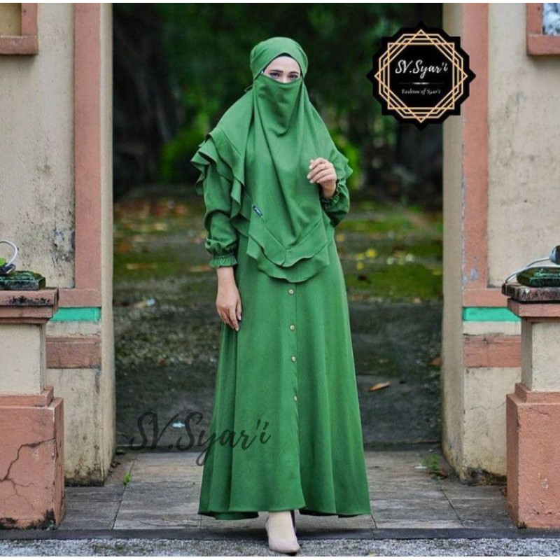 Syari perempuan muslimah baju gamis original habsyah syari plus cadar