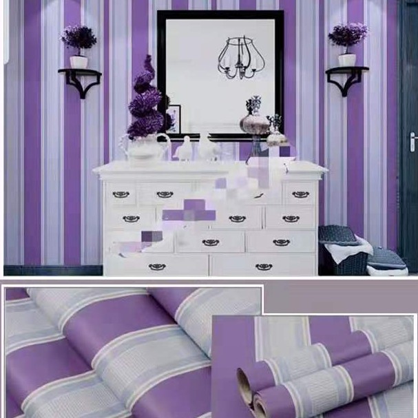 Wallpaper Sticker Motif Salur Ungu / 5242-5 / 9mx45cm