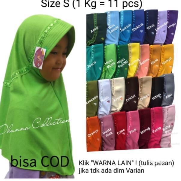 [PRODUK 6LQF7] Hijab Anak Pakaian Muslim Anak Perempuan Jilbab Anak Sekolah Size S (untuk anak PAUD 