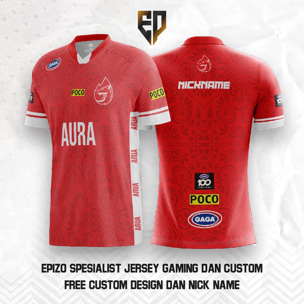 JERSEY KAOS AURA FIRE TERBARU BISA GANTI NAMA TERLARIS