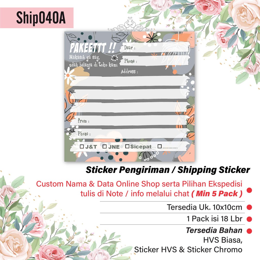 

Artomaringi Shipping Sticker 1 pack isi 18pcs Stiker Pengiriman Stiker Alamat Kode Ship040