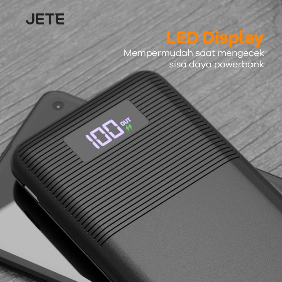 Power Bank PowerBank JETE A9 10.000 mAh LED Indicator 3 Output Type C - Garansi 2 Tahun