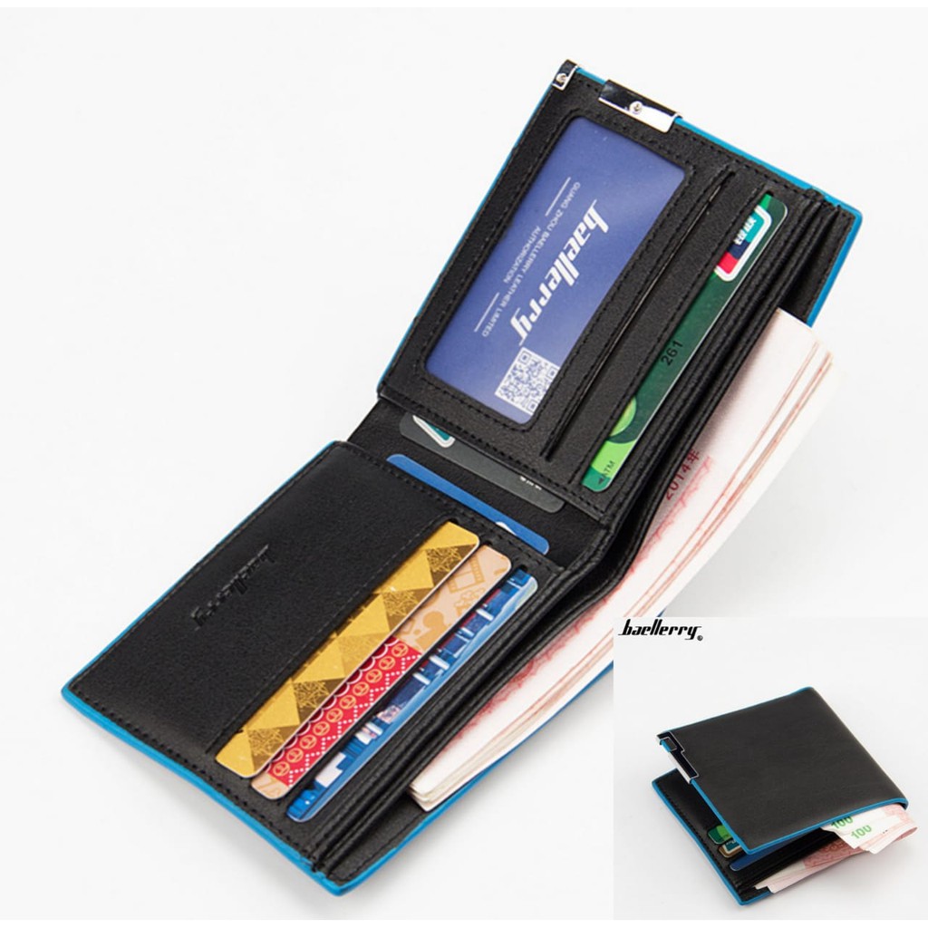 DOMPET PRIA LIPAT KULIT IMPORT BAELLERRY ORIGINAL HITAM QUAYO WA292B5 KECIL BATAM PENDEK KARTU KEREN-2