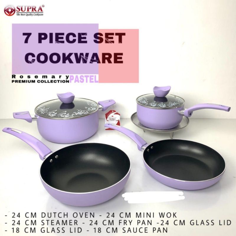 supra set cookware Rosemary 7pc pastel