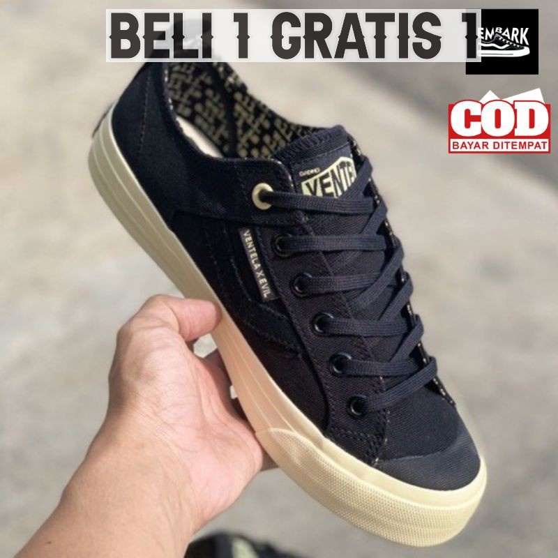 Ventela x Evil x Papa Gading Sepatu Ventella All Is Well Low Black Original