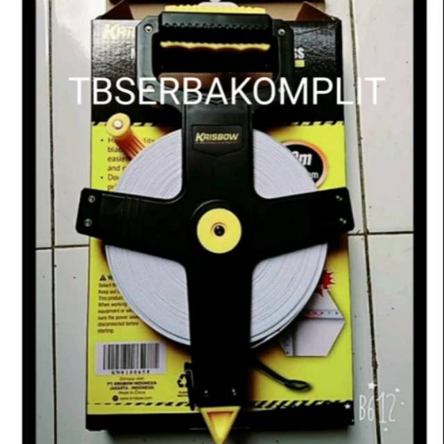 Meteran Tancap 100M Krisbow Meteran Rol Tanah Measuring Tape Roll Fiberglass 100 meter 10 mtr