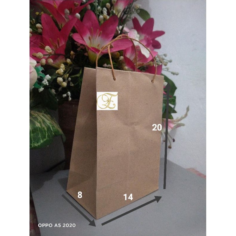 paperbag polos kraft 14x20 papebag cholate