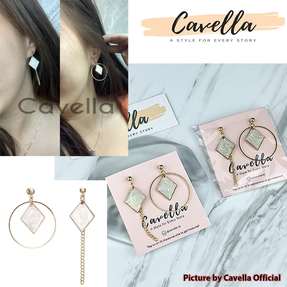 Premium Earring Anting by Cavella - Model : Opalite ER014