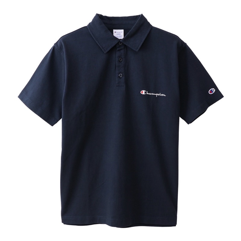 Polo Shirt Champion Logo Mini Script Bordir Original Japan Market C3-P306