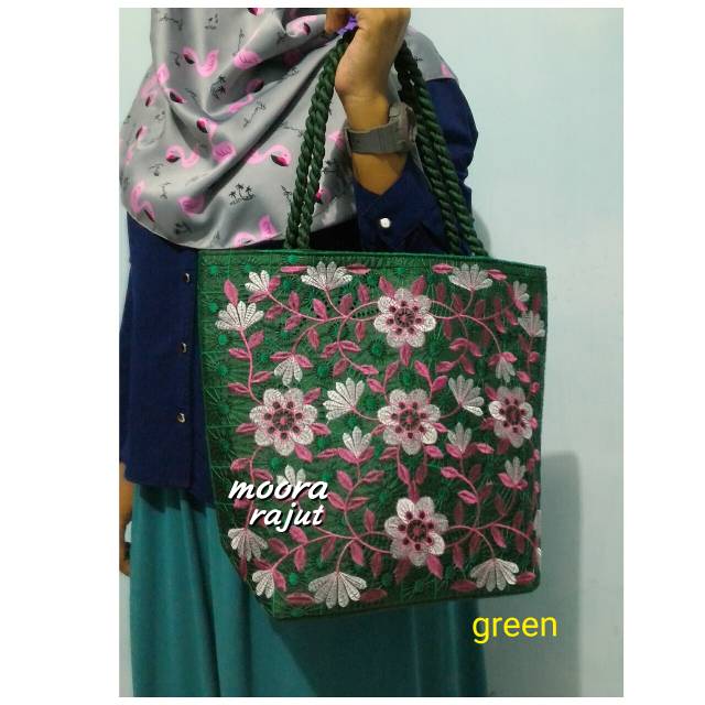 TAS MUKENA BORDIR HIJAU