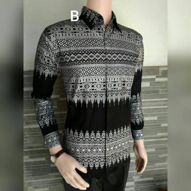Kemeja Batik Pria PPBTK 07 Modern Lengan Panjang Casual Modis Trendy...