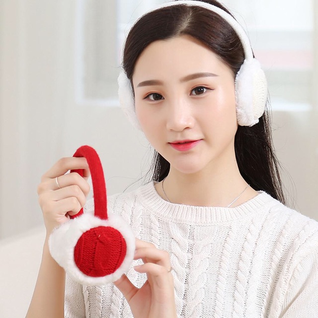 IMPORT Earmuff Rajut Ear warmer wool Earplug Penghangat Kuping Telinga anti dingin bising