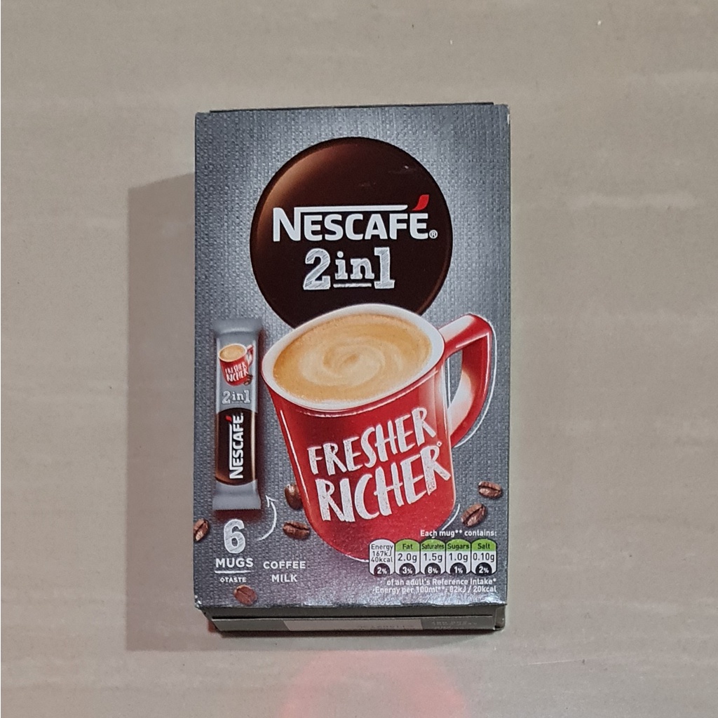 Nescafe Original 2 in 1 Fresher Richer Coffee Milk 6 x 17 Gram