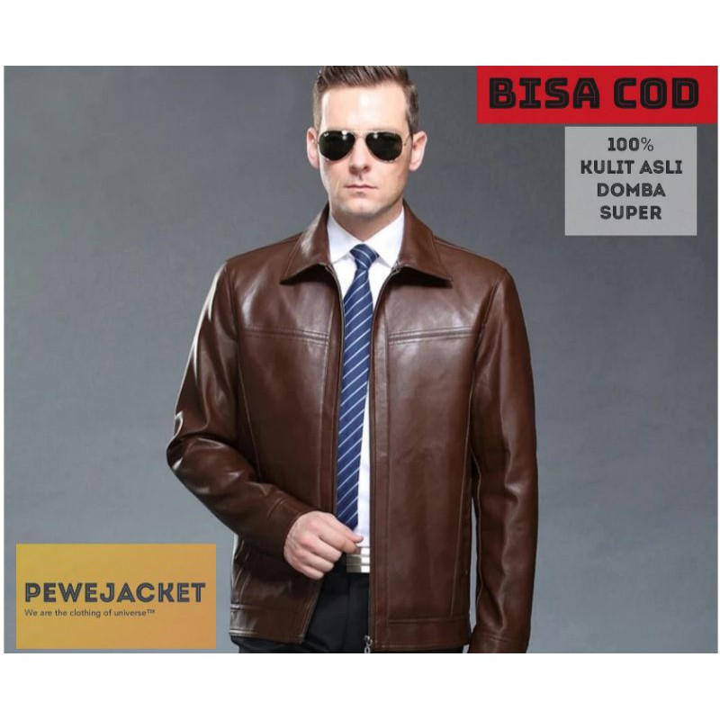 JAKET PRIA KULIT ASLI DOMBA SUPER/JAKET PRIA KULIT KANTOR/JAKET PRIA KULIT SEMI FORMAL (BISA COD)