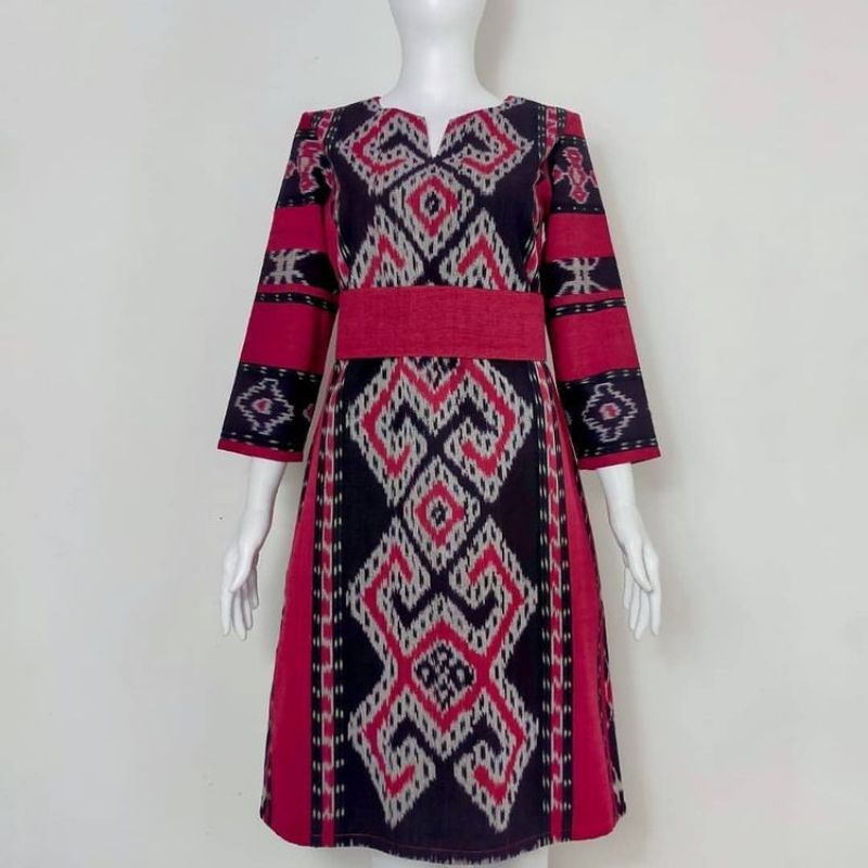 Dress Tenun Ethnic - Baju Tenun Jepara - Atasan Wanita Terbaru - Baju Tenunan Jepara