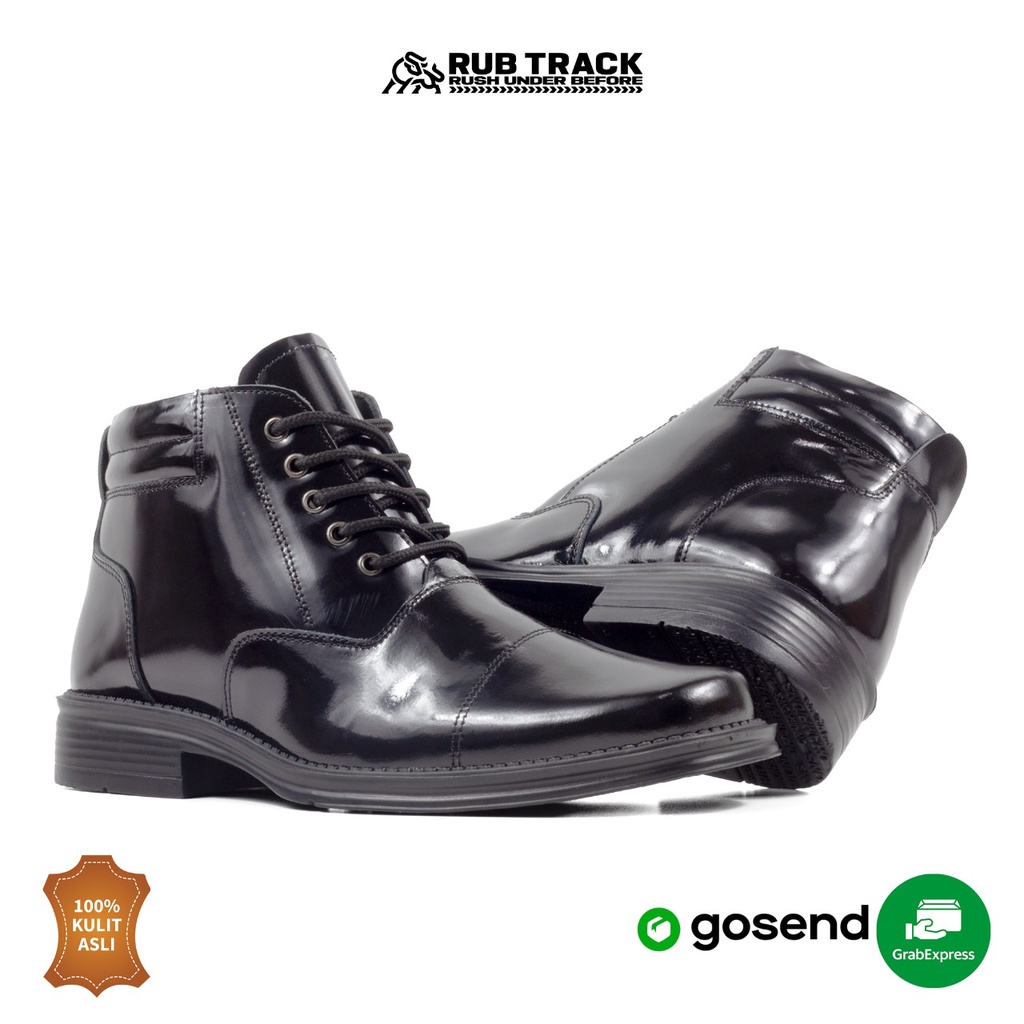 RUBTRACK - Sepatu Formal Pria Pdh Kulit Lack Bahan Kulit Sapi Asli Mengkilap Tanpa Semir Sepatu Pantofel Pdl Tni Polri sepatu Scurity Pria Top Sepatu Formal