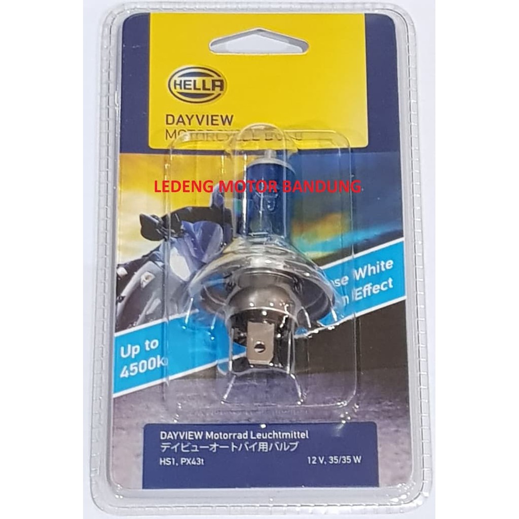 HS1 H4 35w Hella DayView Kaca Biru Bohlam Motor Vixion Byson Verza CBR