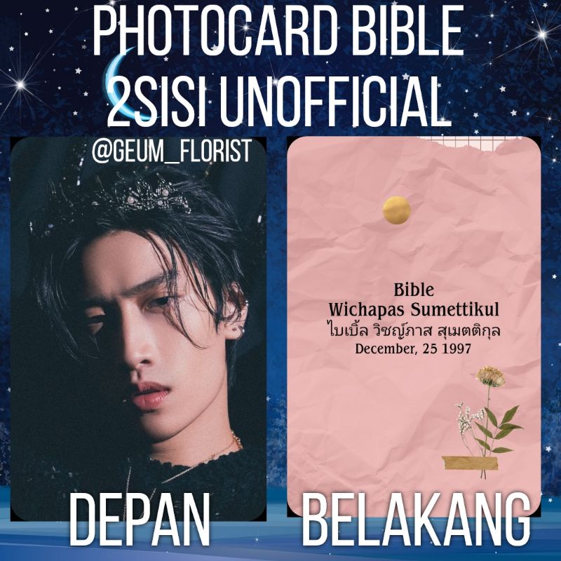 [READY STOCK] PHOTOCARD BIBLE KINNPORSCHE 2SISI UNOFFICIAL / PHOTOCARD KINNPORSCHE / PHOTOCARD THAIL