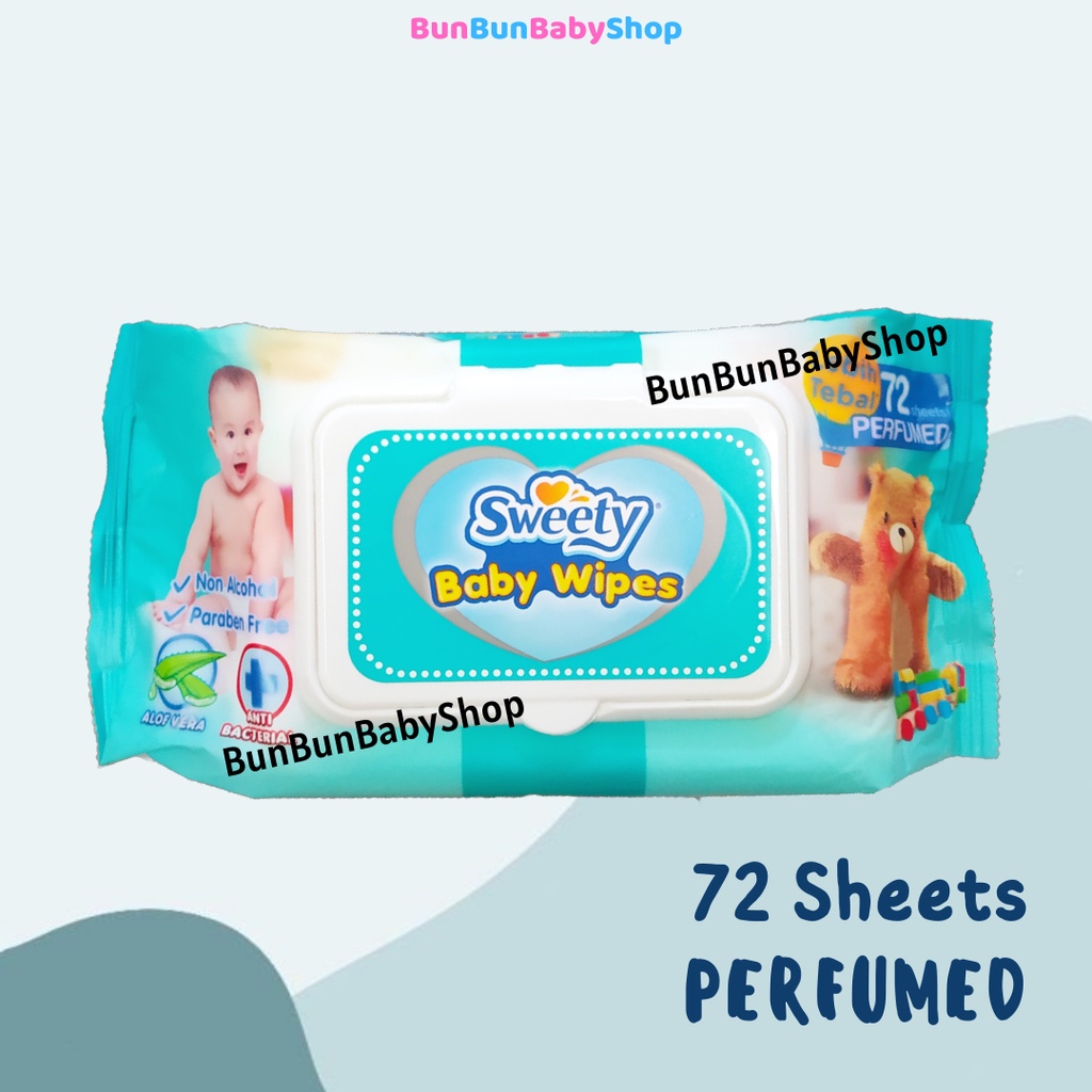 FLIP TOP SWEETY Tisu Basah Baby Wipes Tissue Non Alkohol Perlengkapan Bayi Lahir New Born Bunbunbaby