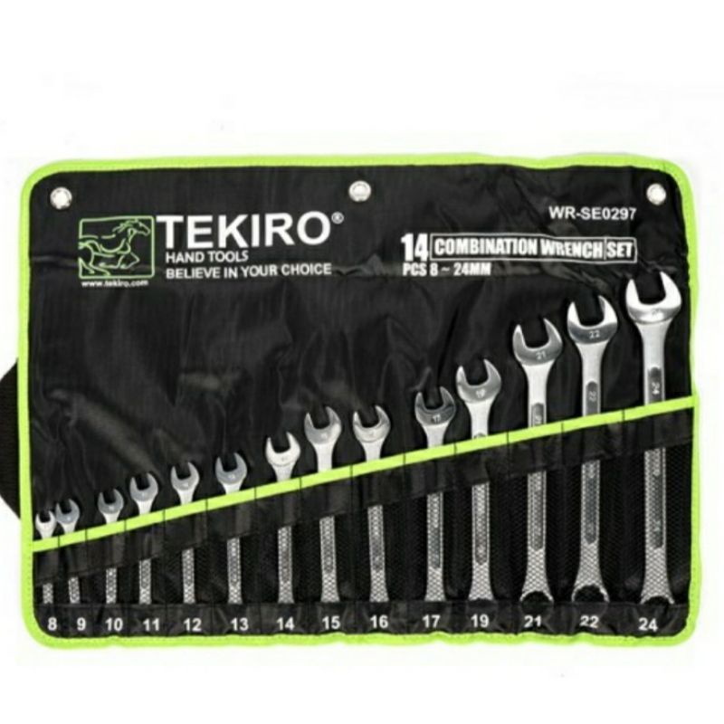 Tekiro Kunci Ring Pas Set 14 pcs 8-24 mm / Kunci Ring Pas Set 8-24mm