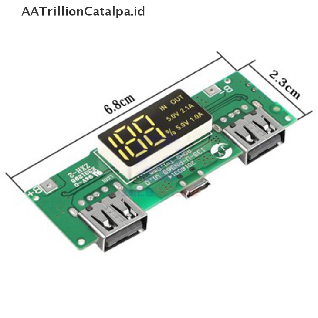 Power Bank Charger Baterai 18650 Dual USB 5V 2.1A Dengan LED