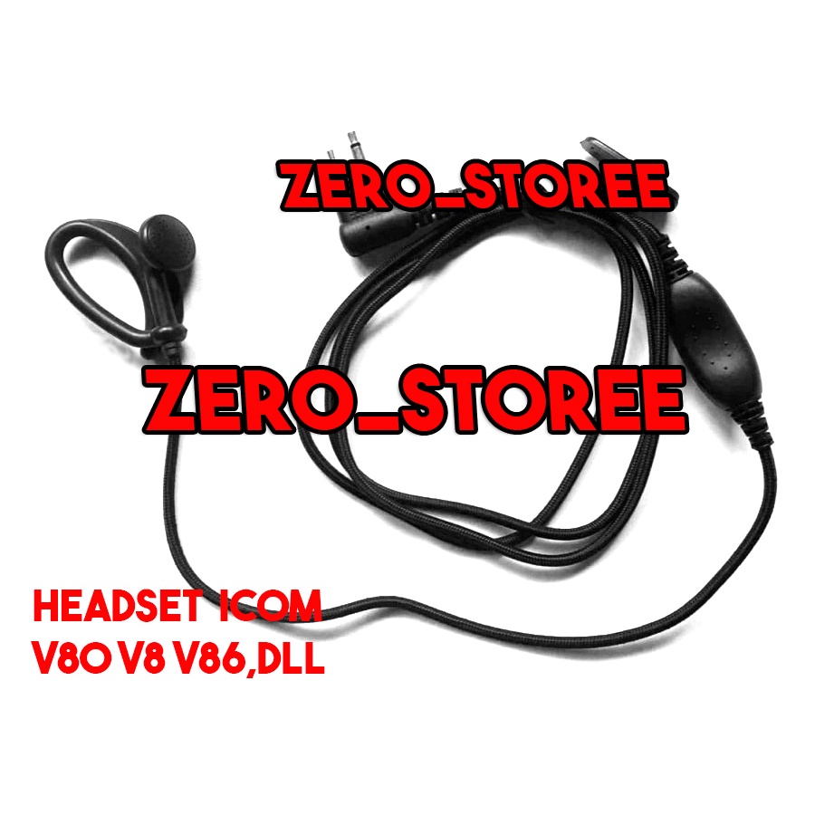 Handsfree Icom Headset Earmic HT Tekuk Tali sepatu Earpiece V80 V86 V8 HT hetset hedset