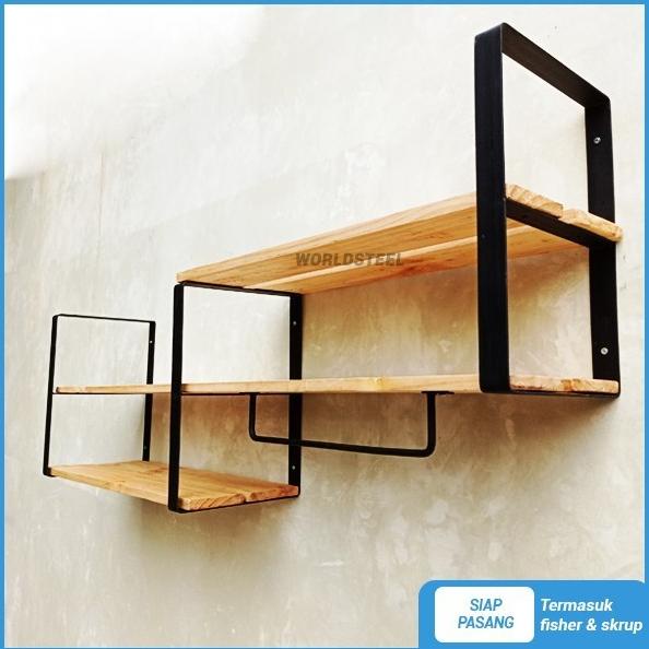 Rak Buku Besi Dinding Susun Rak Dinding Minimalis Rak Buku Besi