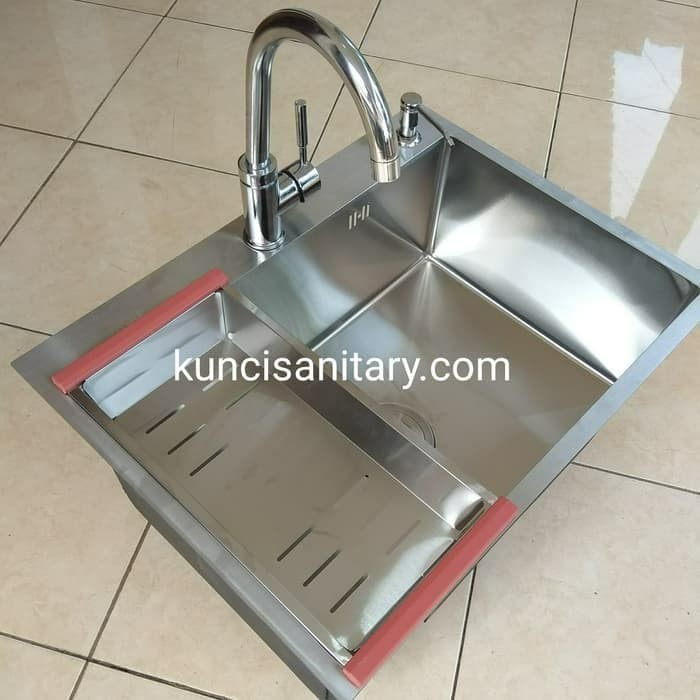 Paket kitchen sink stainles Onan 60x45cm, Bak cuci piring 1 lubang