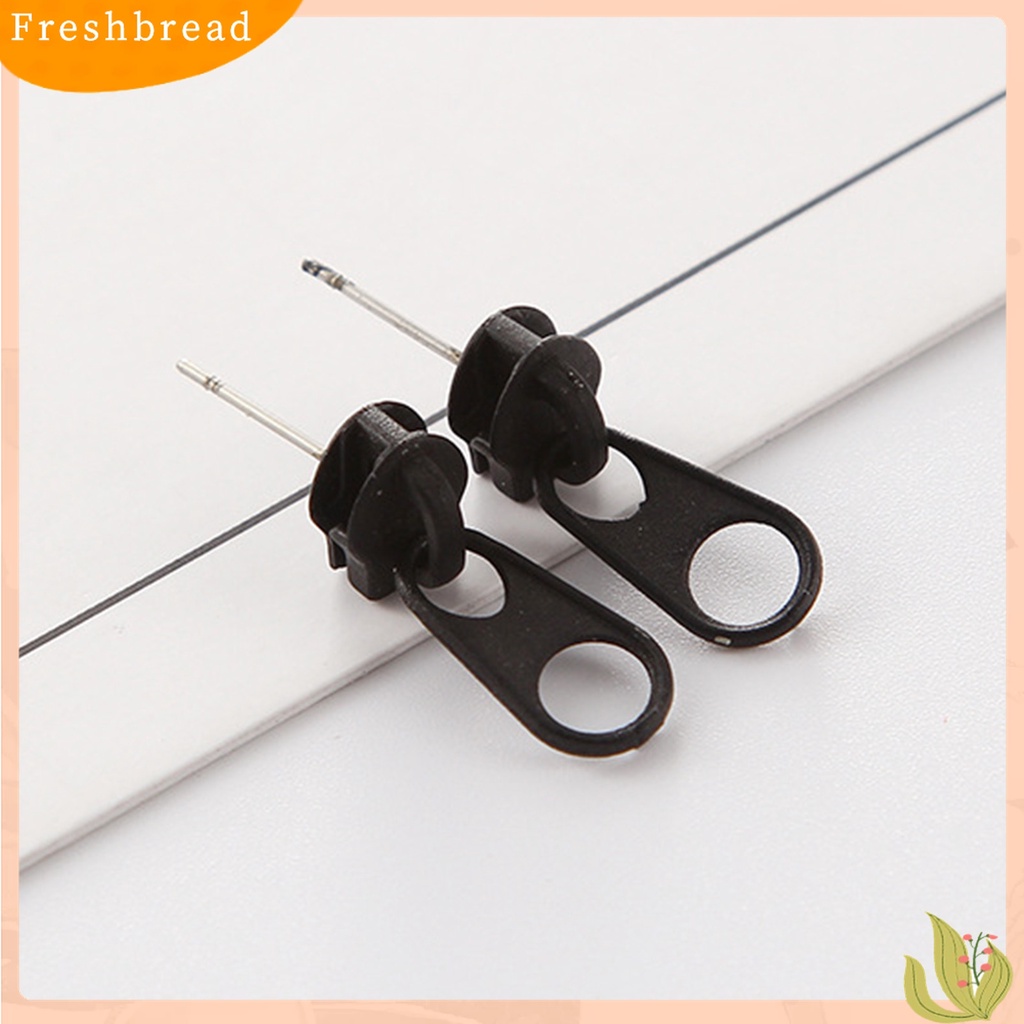 Terlaris 1 Pair Female Earrings Eye-catching Zipper Ear Studs Exquisite Piercing Zip Ear Studs for Party