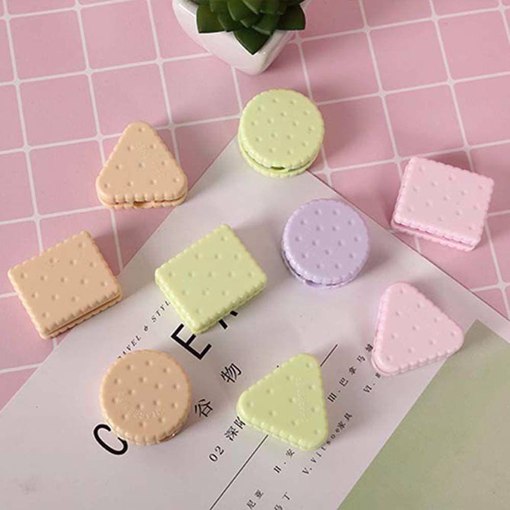 [Elegan] Alat Pengasah Pensil 1pcs Plastik Kue Permen Warna Perlengkapan Kantor Manual Cookie Sharpener