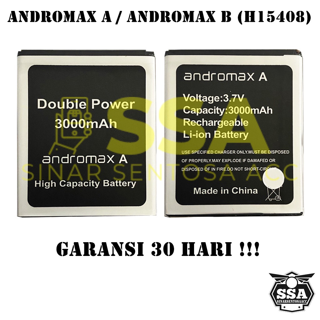 Baterai Original  Double Power Smartfren Andromax A / Andromax B  H15408 A26C2H A16C3H Batre Batrai Batrei Battery Ori HP Batu Batere Garansi Murah Awet