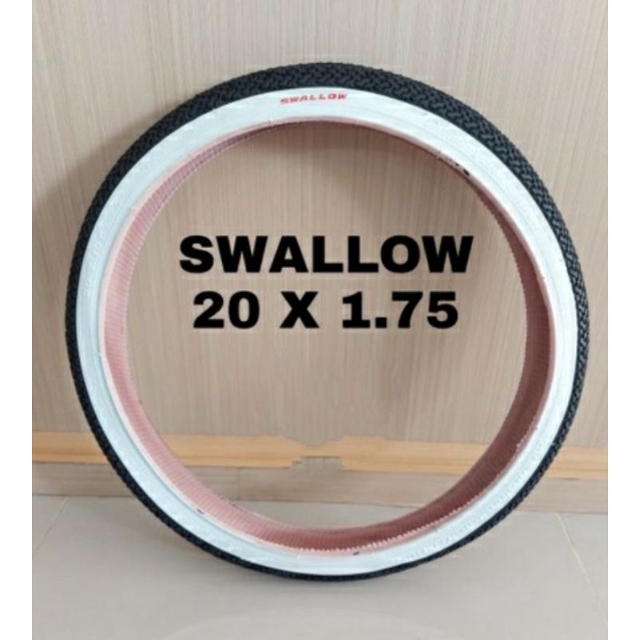 Ban Luar Sepeda 20 x 175 Swallow Hitam Putih Klasik Minion BMX Lowrider