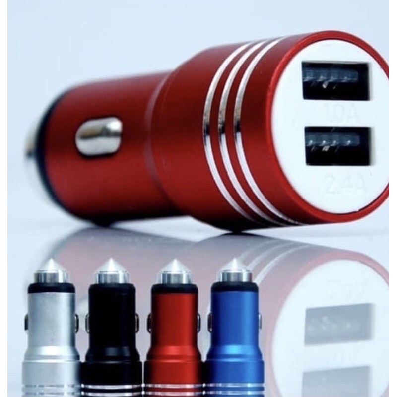 Car Charger 2 Usb / Saver Pro Charger Mobil 2 Output Free Kabel Data SP-202 Adaptor Smart Charger