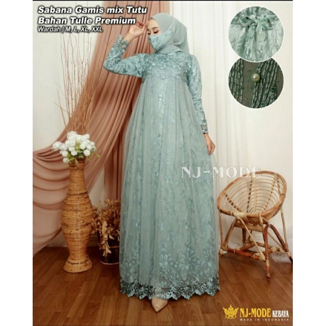 GAMIS BRUKAT TILLE LAYLA MODEL TERBARU/MOTIF TERBARU GAMIS KODANGAN/PESTA DRESS KONDANGAN