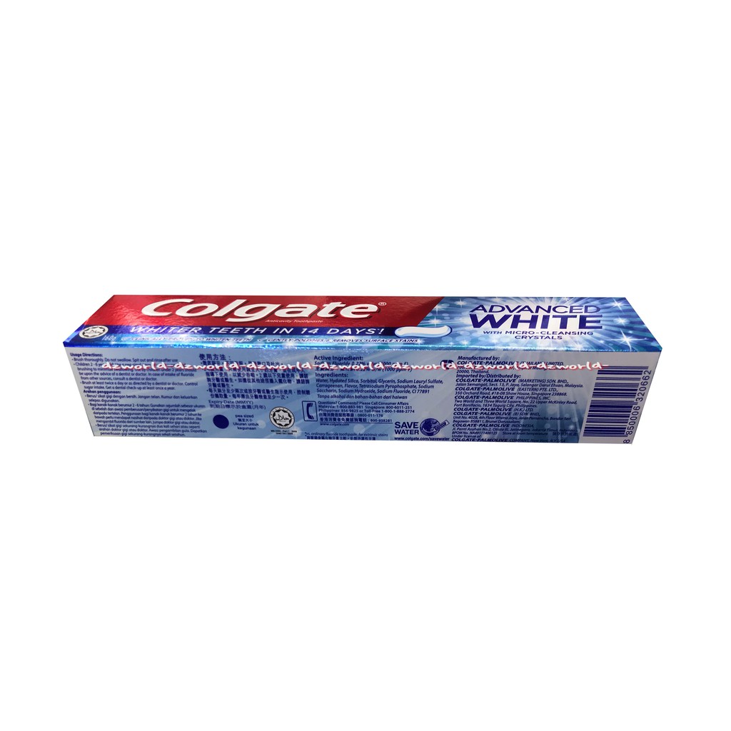 Colgate Advanced White 100gr Whiter Teeth 14 days Odol Pasta Gigi Pemutih Gigi